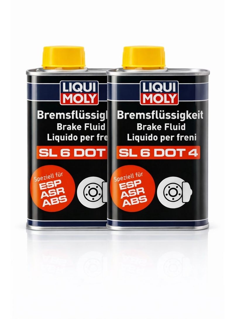 Liqui Moly Brake Fluid SL6 DOT 4 500ml Pack of 2